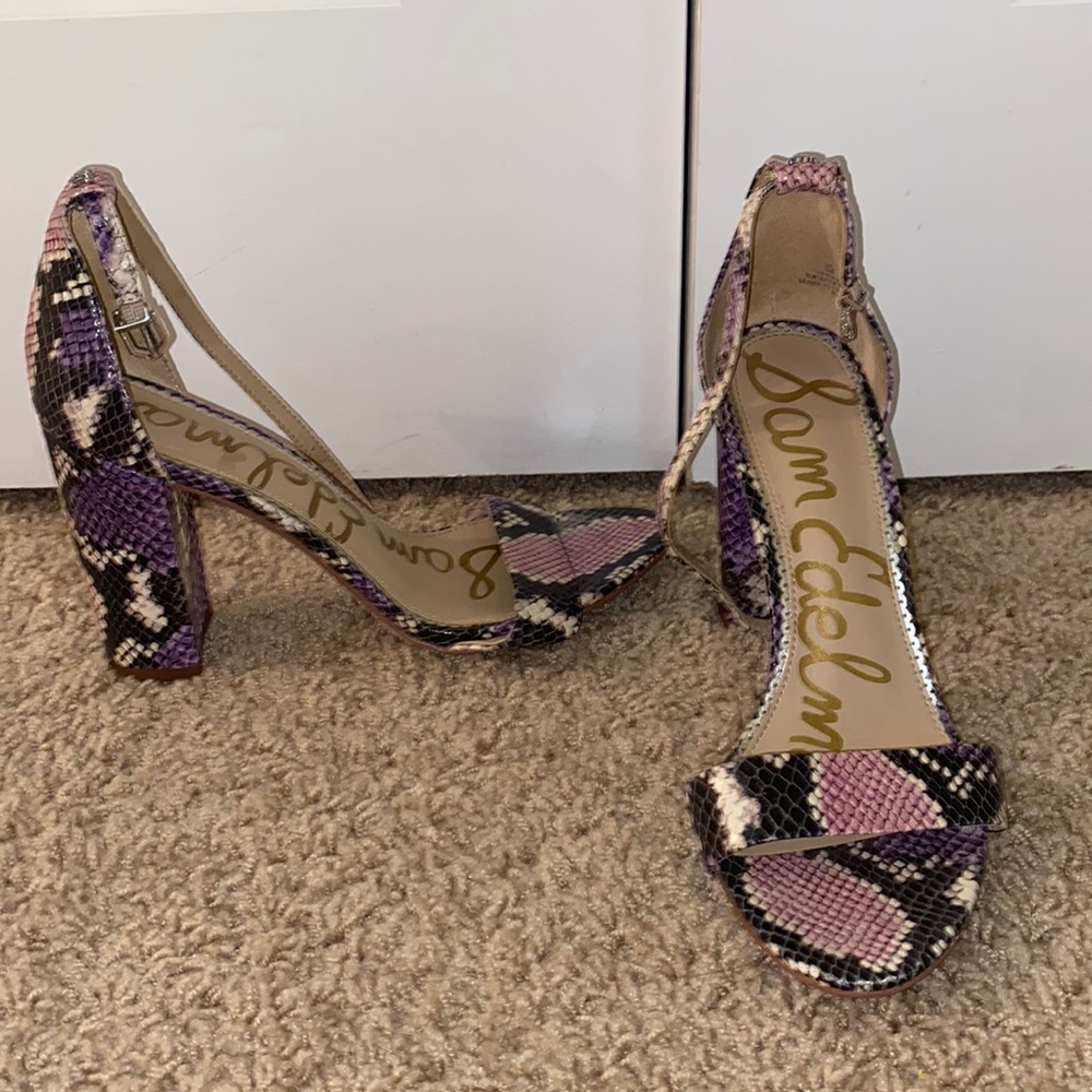 Sam Edelman snakeskin heels purple and pink size 9